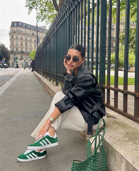 green Adidas outfit